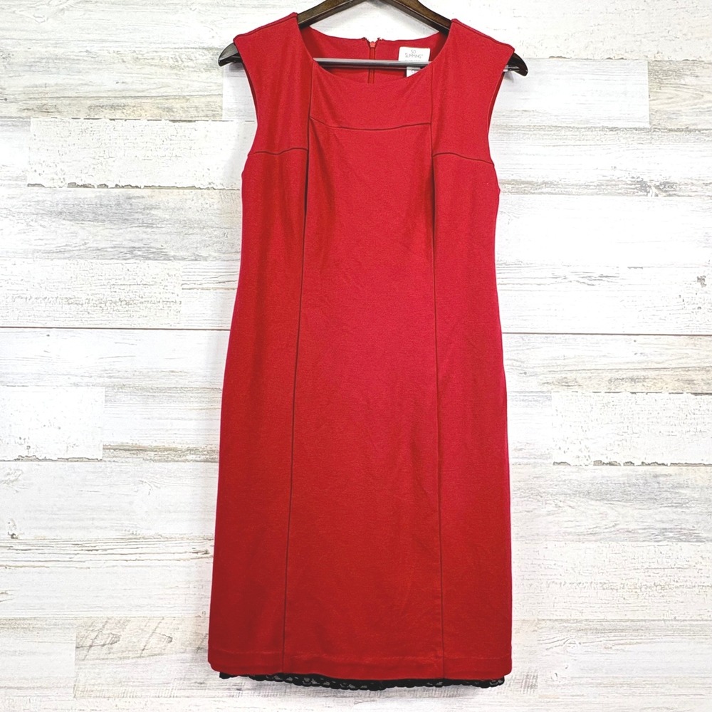 So Slimming Chicos Red Jackie Sheath Pencil Dress Sleeveless Shapewearโ Size 0/S